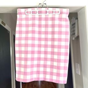 J Crew No 2 Pencil Skirt in Lilac Gingham Size 10